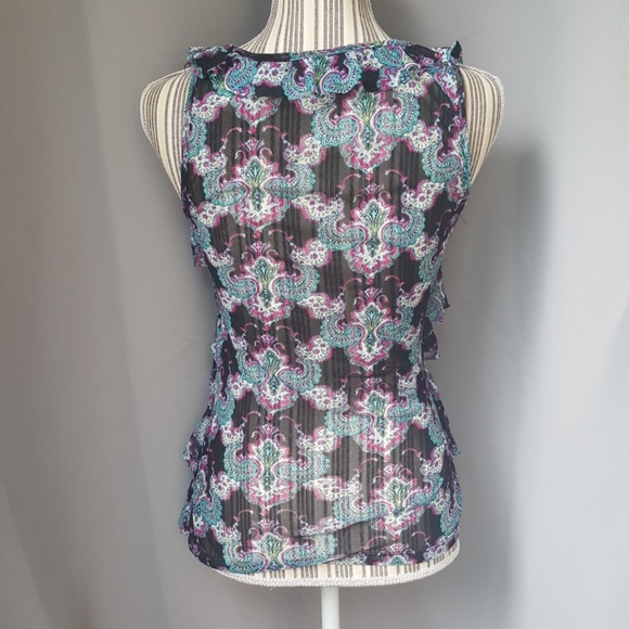 Express nylon paisley tank in purple, black, and t - Picture 3 of 5